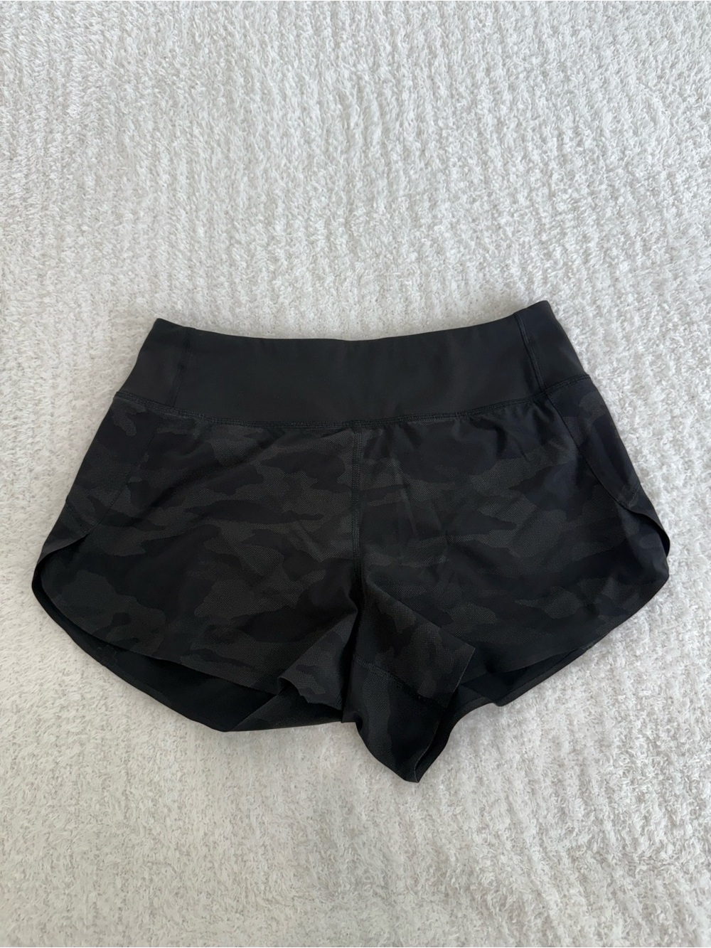 Athleta Black Camo Run Shorts